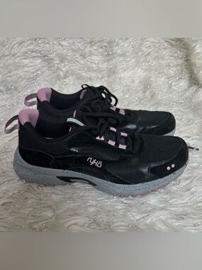 Ryka Sky Stride Women's Black and Pink Athletic Sneakers Size 8M UK5.5 EUR38.5